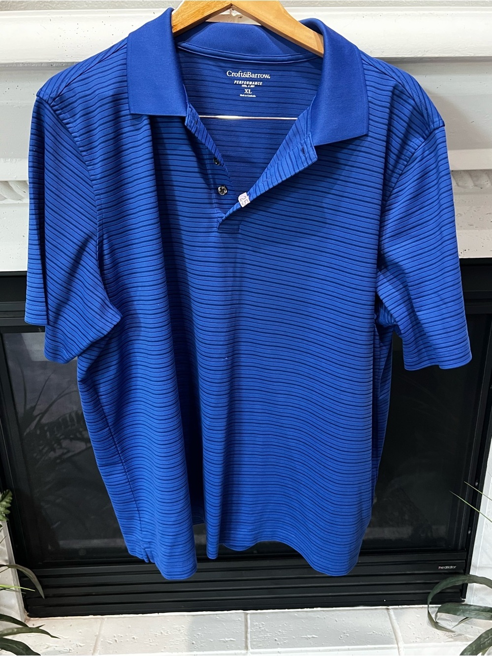 croft & barrow Royal Blue Horizontal-Striped Polo